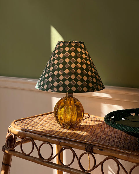 Vintage amber Murano table lamp (incl. lampshade)