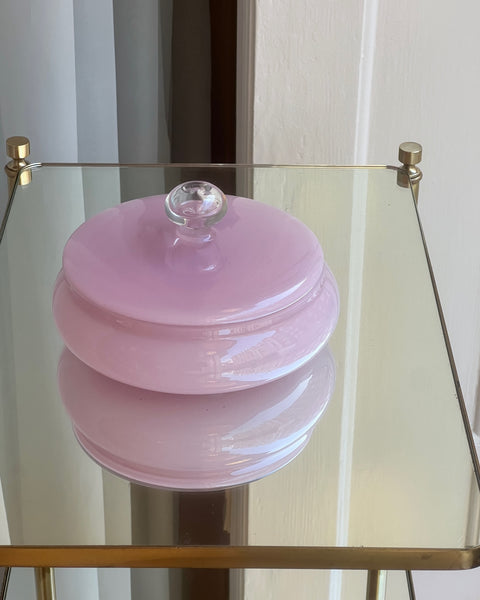 Vintage opal pink Murano bonbonniere