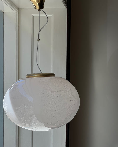 Vintage Murano pink/silver ceiling lamp (D45)