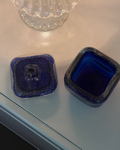 Vintage blue/gold Murano bonbonniere