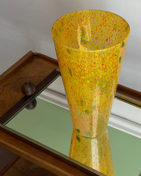 Vintage yellow/orange/green Murano vase