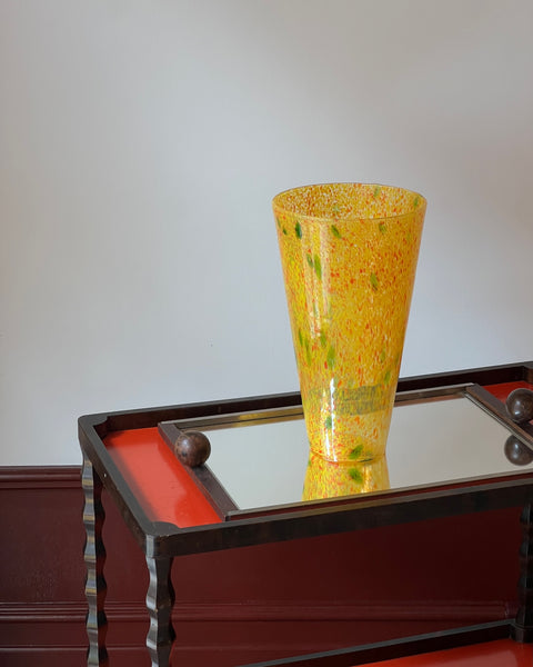 Vintage yellow/orange/green Murano vase