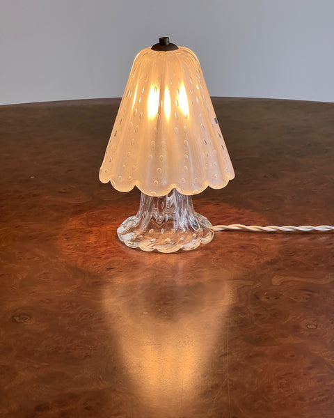Vintage clear/frosted Murano table lamp