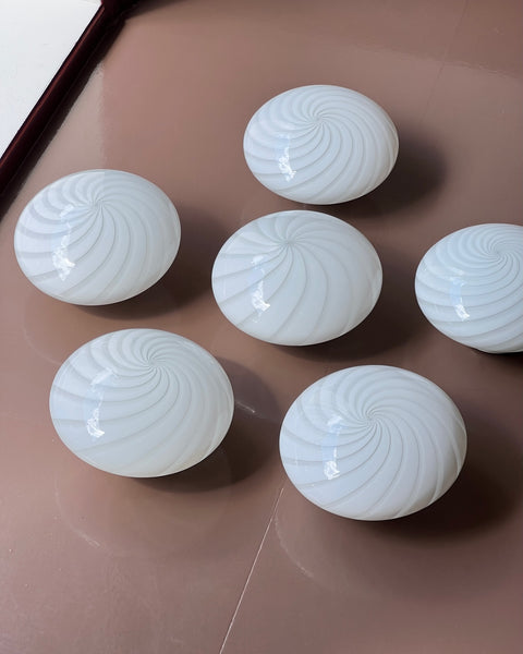 Vintage Murano white swirl ceiling/wall lamp (D24) (5 available)