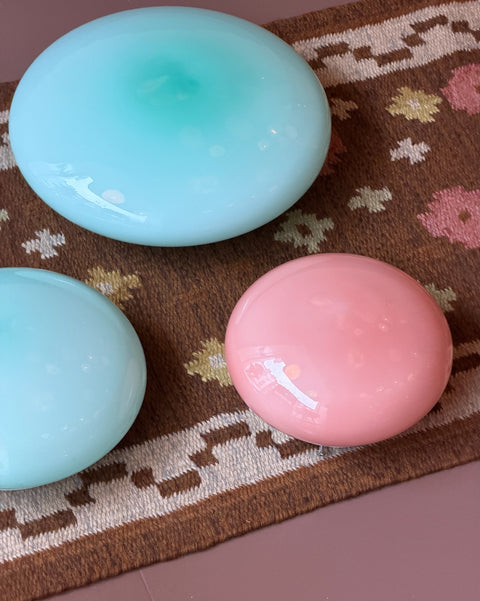 Vintage Murano opal turquoise ceiling/wall lamp (D36) (2 available)