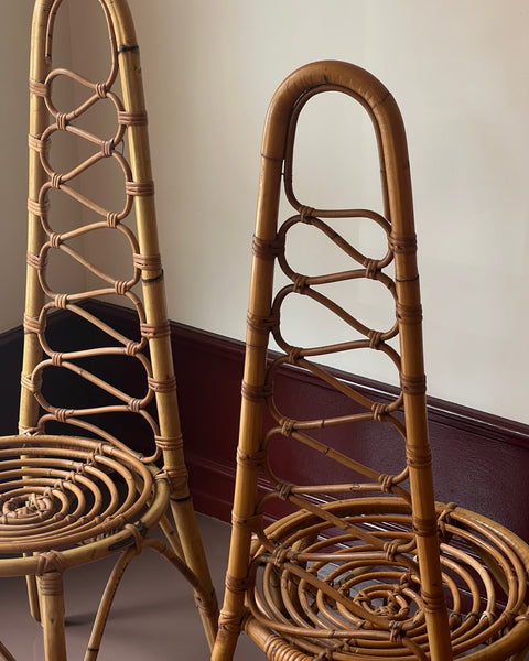 Vintage rattan/bamboo chair, Italy, 1960s (2 available)