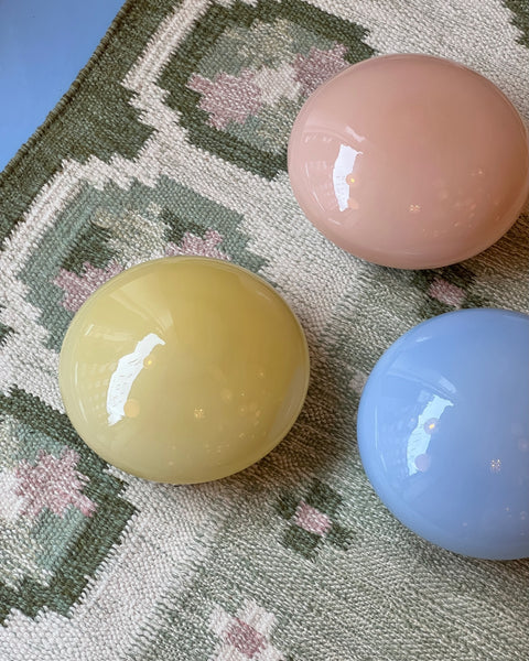 Vintage Murano opal yellow ceiling/wall lamp