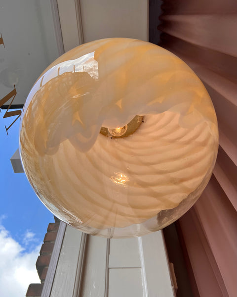 Large vintage golden clear Murano ceiling lamp (D45)