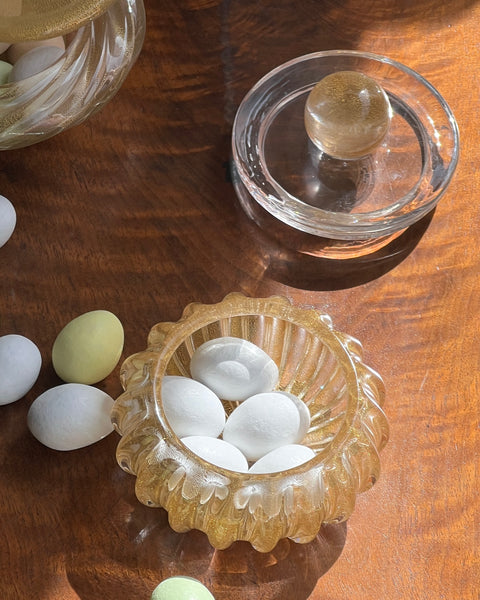 Vintage golden Murano bonbonniere