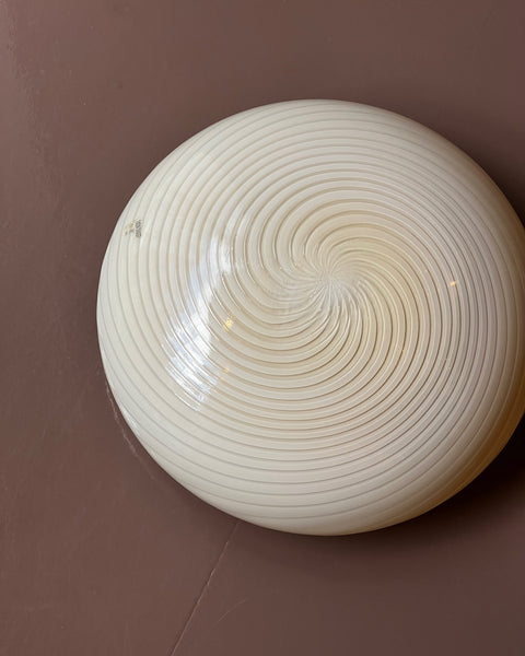 Vintage Murano yellow swirl ceiling/wall lamp (D38)