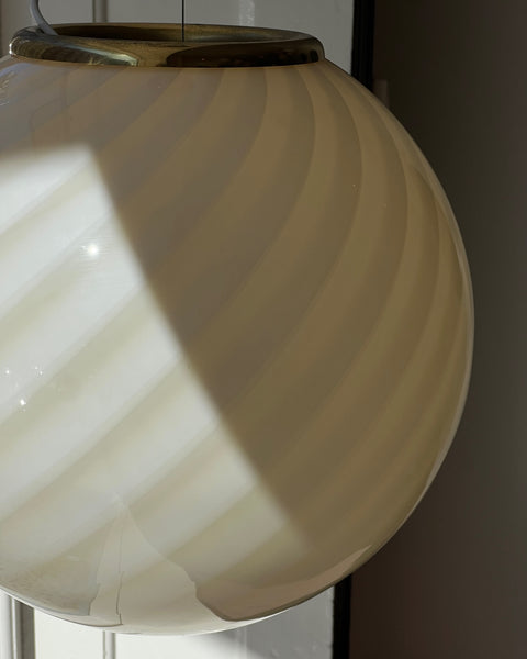 Vintage light yellow/cream swirl Murano ceiling lamp (D40)