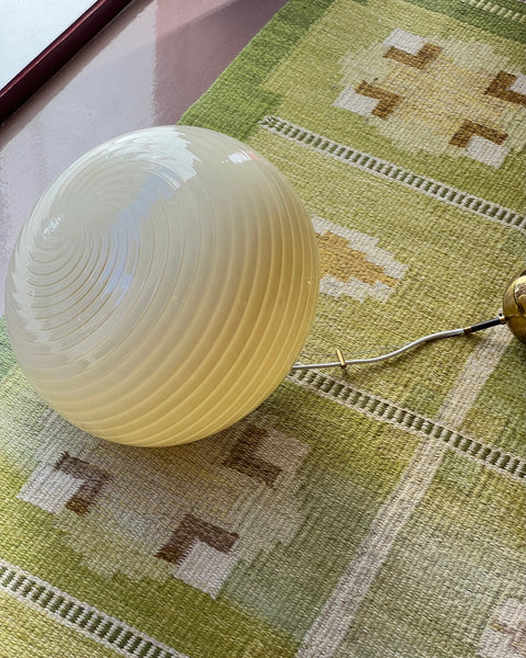 Vintage oval yellow swirl Murano ceiling lamp (D40)