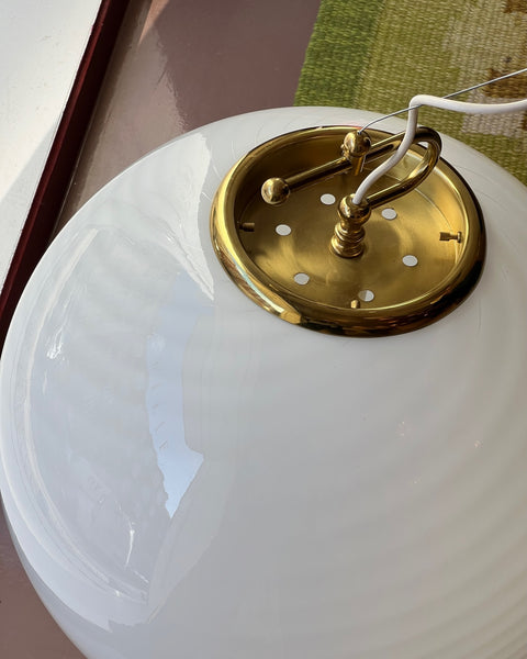 Vintage Murano white swirl ceiling lamp (D50)