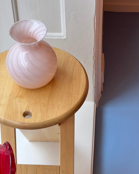 Vintage pink swirl Murano vase