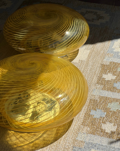 Vintage Murano yellow/clear ceiling/wall lamp (D38)