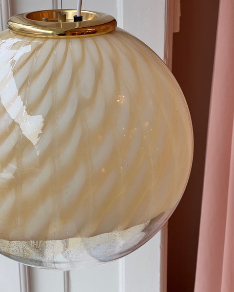 Vintage golden/cream clear Murano ceiling lamp (D40)