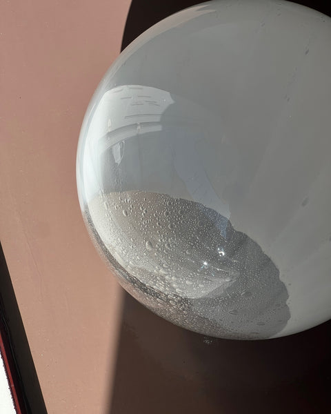 Vintage white clear Murano ceiling lamp (D40)