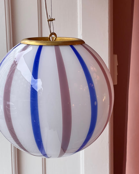 Ceiling lamp - Pink lavender / blue vertical stripes (D30)