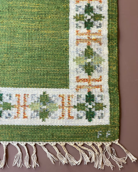 Vintage flat weave rug/runner signed FF