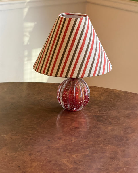 Vintage red/golden Murano table lamp (incl. lampshade)