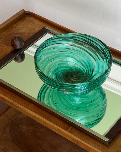 Vintage green / golden Murano bowl