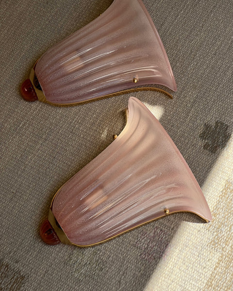 Vintage pink / shimmer Murano wall lamp