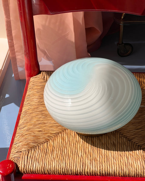 Vintage Murano blue/white swirl ceiling/wall lamp (D26)