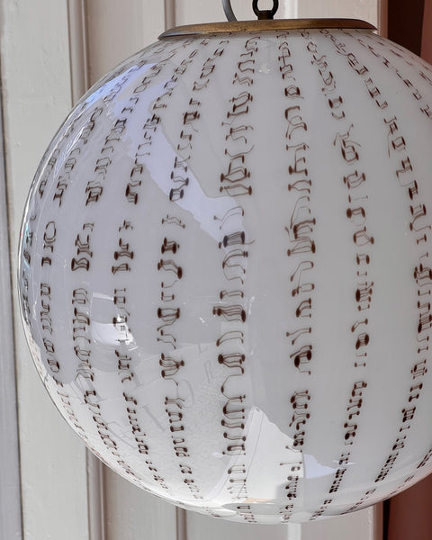 Vintage Murano white/black ceiling lamp (D40)