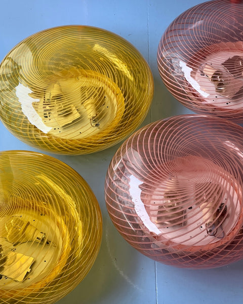 Vintage Murano yellow/clear ceiling/wall lamp (D38) (2 available)