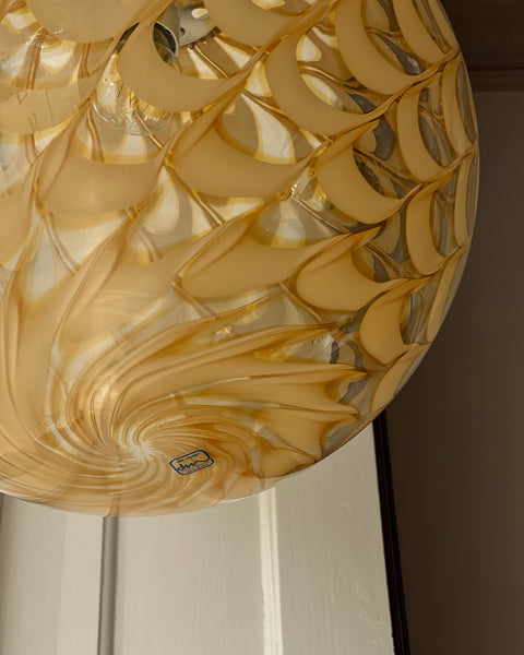 Vintage golden clear Murano ceiling lamp (D40)