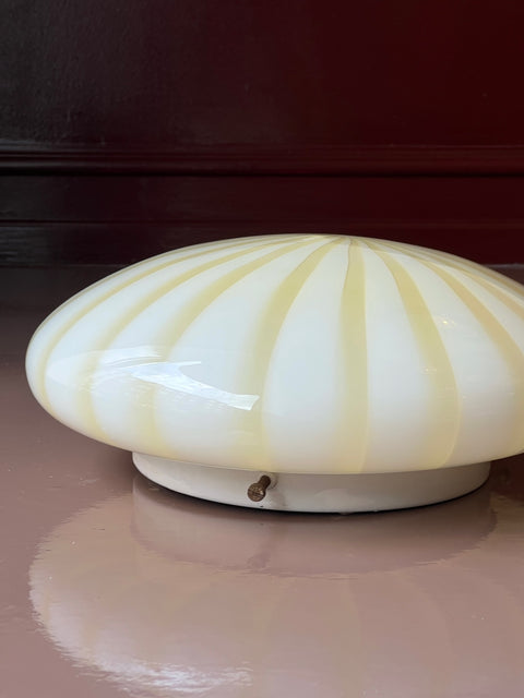 Vintage Murano yellow/creme stripes ceiling/wall lamp (D30)