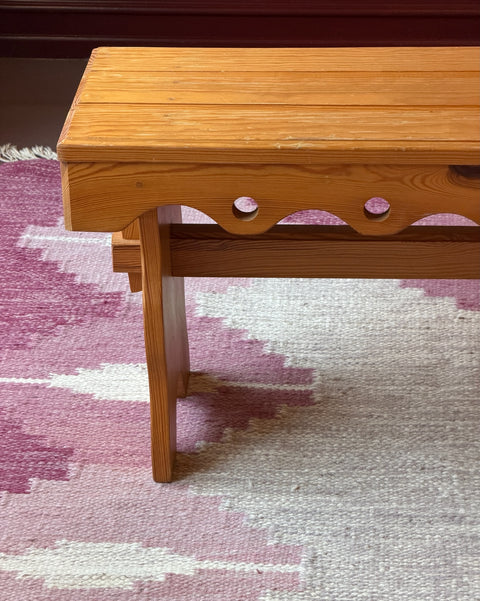 Vintage Swedish pine wood bench
