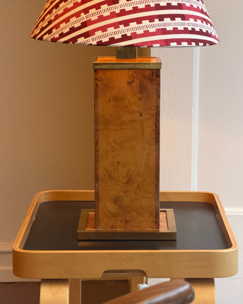 Vintage large burl wood table lamp