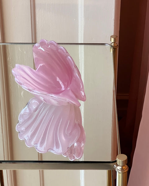 Vintage opal pink Murano shell bowl RESERVED
