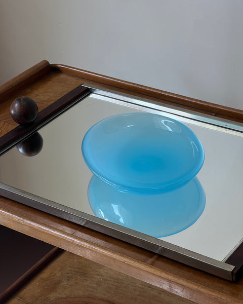 Vintage opal light blue Murano plate/bowl