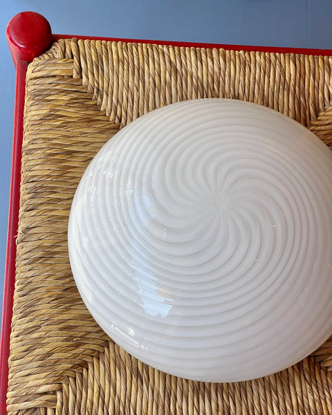 Vintage Murano white swirl ceiling/wall lamp (D30)