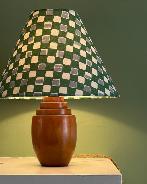 Vintage wooden table lamp (incl. lampshade)