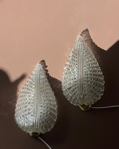 Vintage Murano leaf wall lamp (2 available)