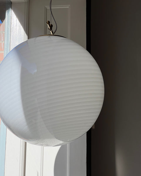 Vintage Murano white swirl ceiling lamp (D50)