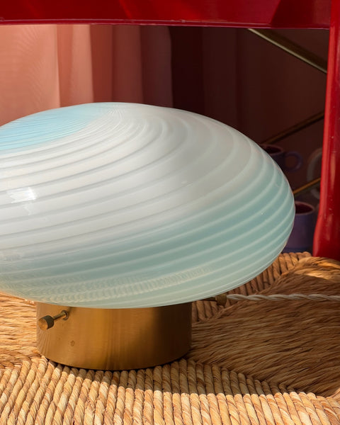 Vintage Murano blue/white swirl ceiling/wall lamp (D26)