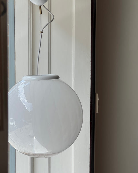 Vintage white clear Murano ceiling lamp (D40)