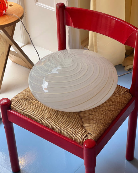 Vintage Murano white swirl ceiling/wall lamp (D38)