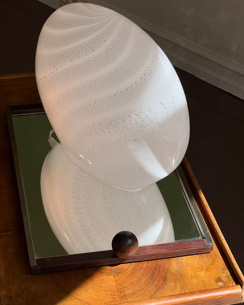Vintage white swirl Murano table lamp