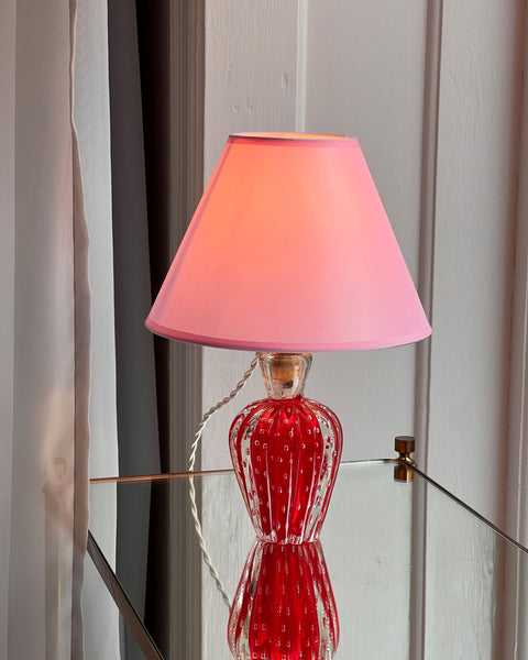 Vintage red Murano table lamp