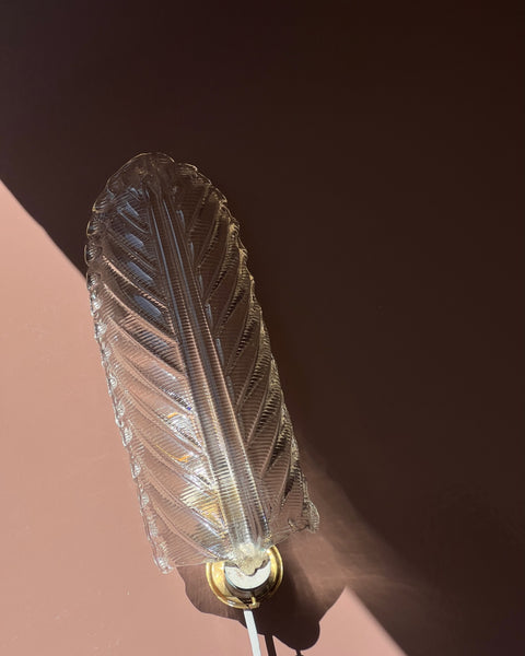 Vintage Murano leaf wall lamp