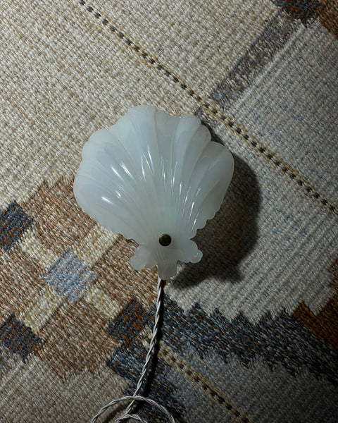 Vintage white opal Murano shell wall lamp