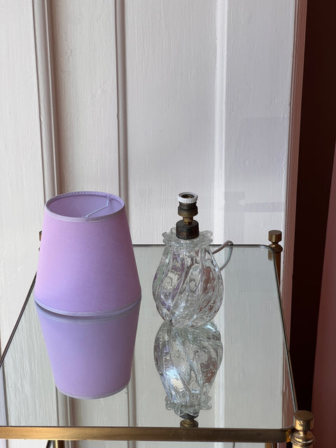 Vintage clear swirl bubble Murano table lamp (with shade)
