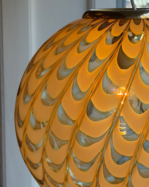 Vintage golden clear Murano ceiling lamp (D35)