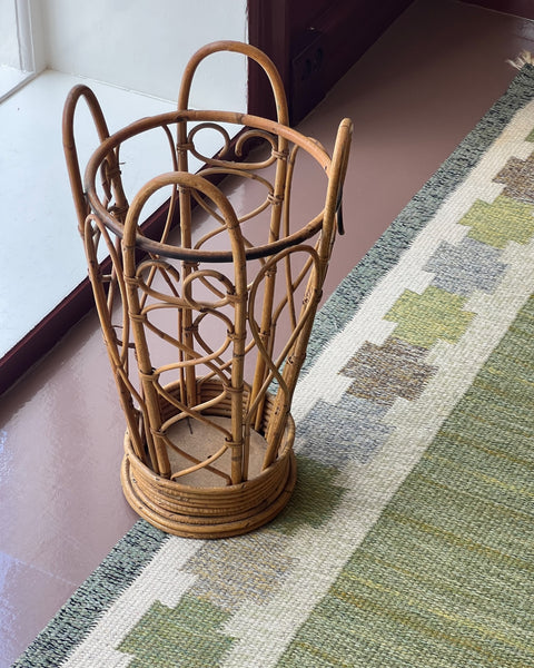 Vintage rattan umbrella stand