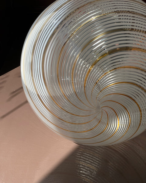 Vintage golden clear Murano ceiling lamp (D40)